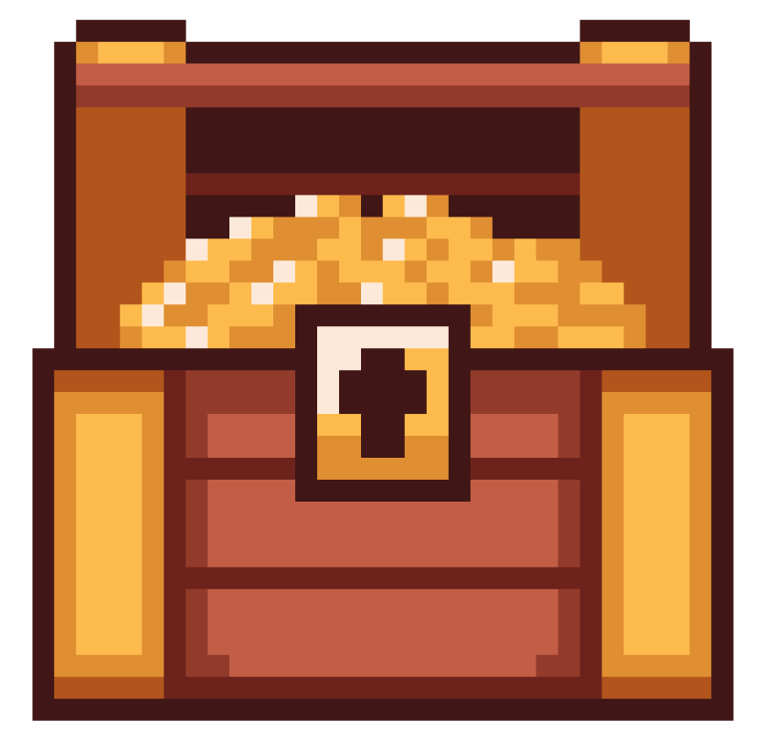 Pixel art treasure chest